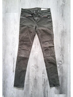 VTG Rag & Bone Ridley Moto Women's Green Size 6 28x29 Skinny Low Rise Jeans